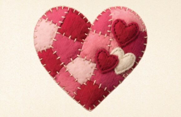 Download Patchwork Valentine Png Valentines Heart - Patchwork valentine png Collection