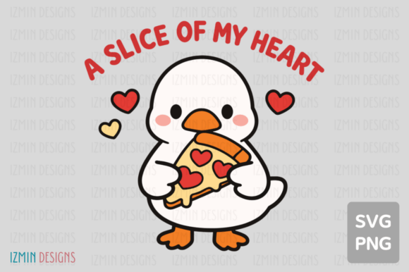 Download Cute Goose Pizza Love Valentine Design - Valentine design Collection