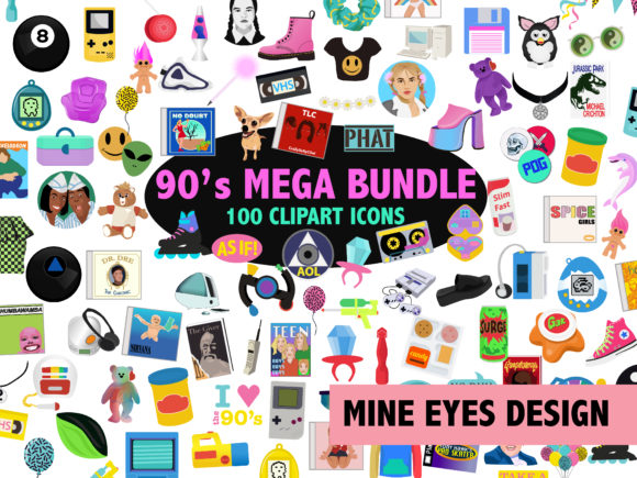 Download 90s Clipart Megabundle - 90s clipart Collection