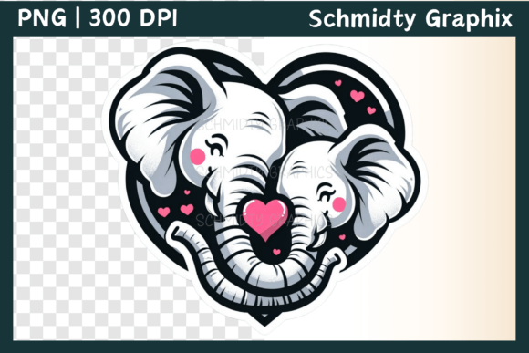 Download African Elephant Love Heart Sublimation - Love heart sublimation Collection