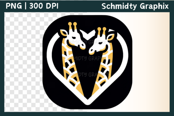 Download Giraffe Love Heart Sublimation Sticker - Love heart sublimation Collection