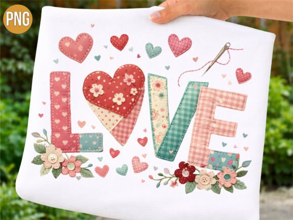 Download Love Heart Patchwork Valentine PNG SHIRT - Patchwork valentine png Collection
