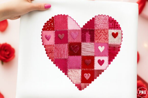 Download Patchwork Valentine Png Pink Heart Png - Patchwork valentine png Collection