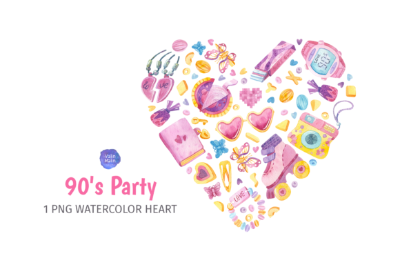 Download 90s Clipart, Watercolor Illustrations - 90s clipart Collection