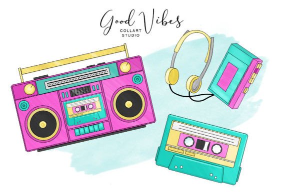Download 90s Clipart, Music , Colorful - 90s clipart Collection