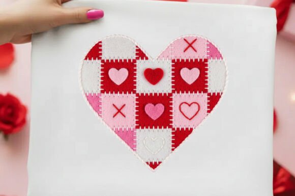 Download Patchwork Valentine Png Pink Heart Png - Premium Resources