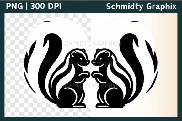 Download Cute Skunks Love Heart Sublimation Png - Love heart sublimation Collection