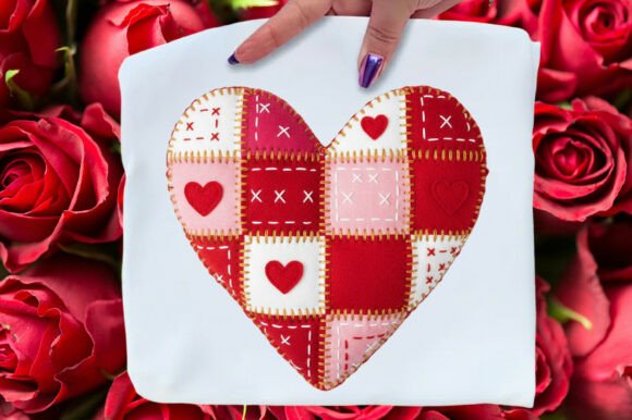 Download Patchwork Valentine Png Pink Heart Png - Patchwork valentine png Collection