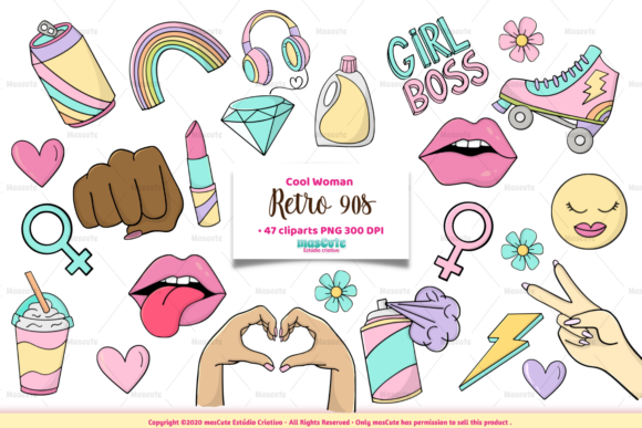 Download Cool Woman Retro 90s Clipart - 90s clipart Collection